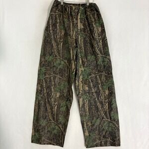 Rebark Camo PVC Rain Pants Mens M Lightweight Elastic Waist Hunting Gorpcore